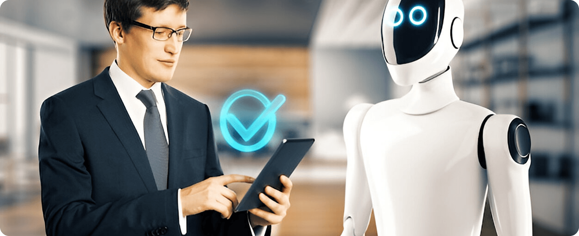 Insurance professional working with AI agent